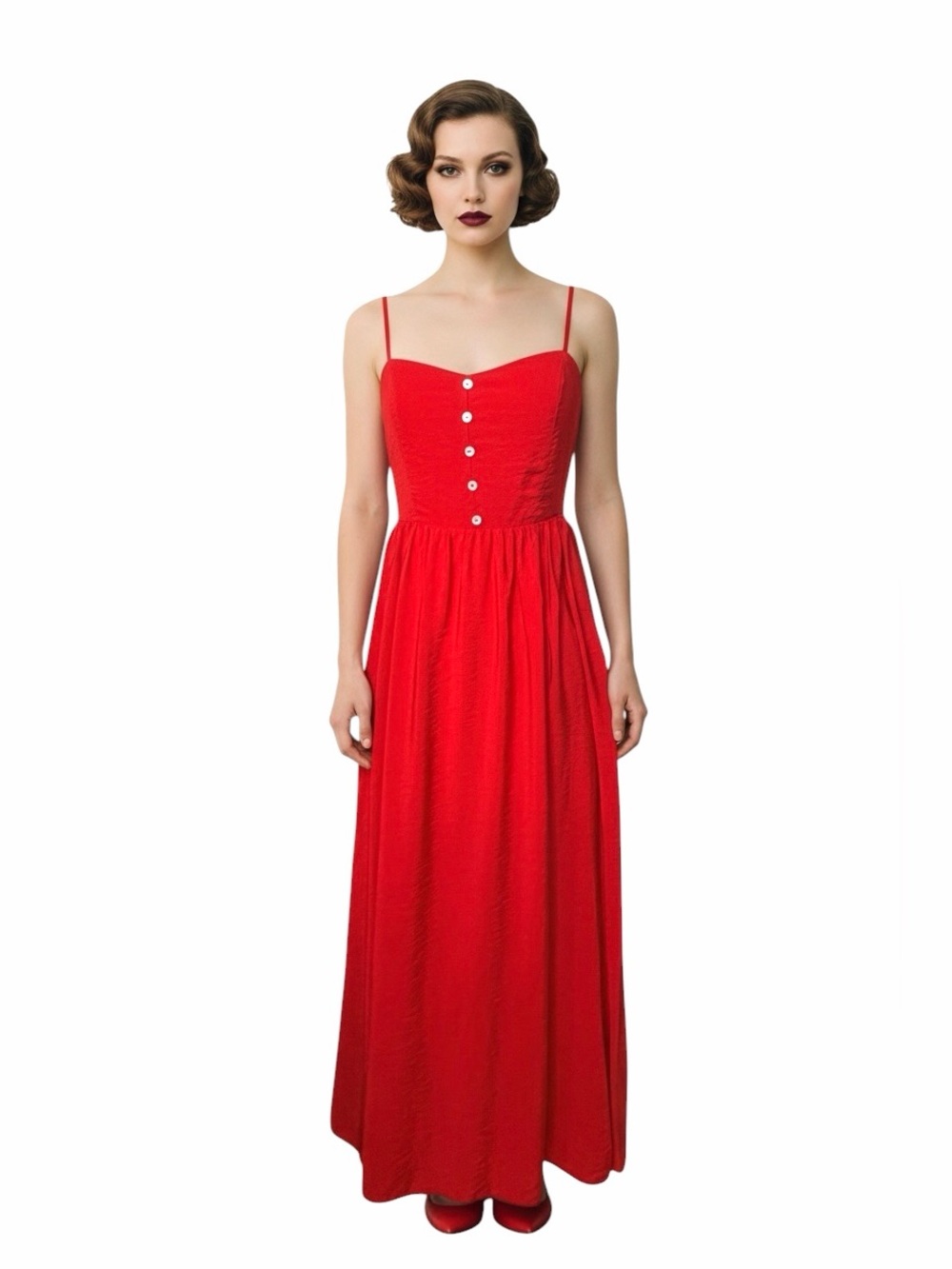 Vintage Red Maxi Slip dress.